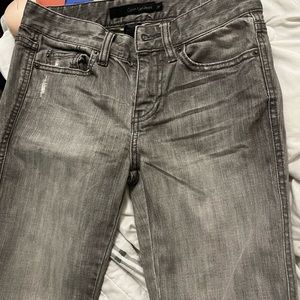 gray calvin klein pencil straight jeans